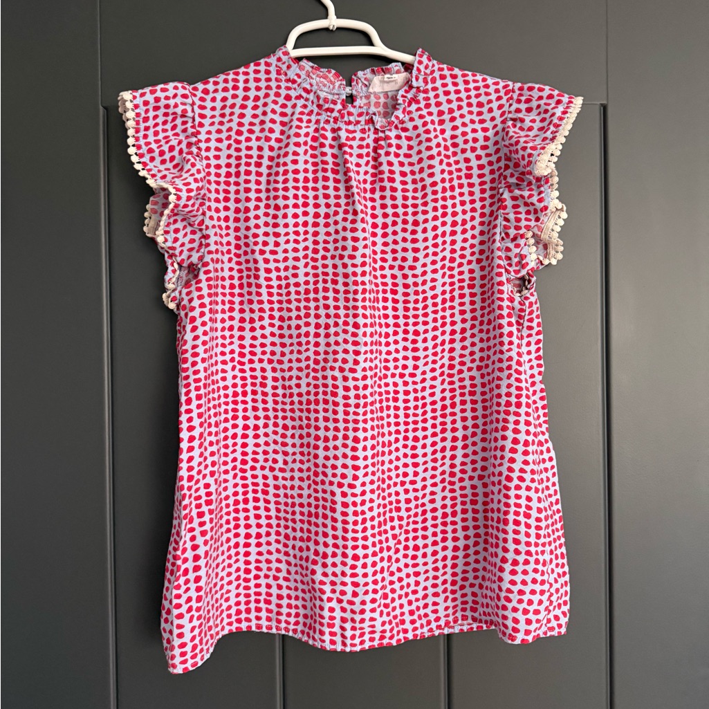 Thml Pink Polka Dot Ruffle Blouse